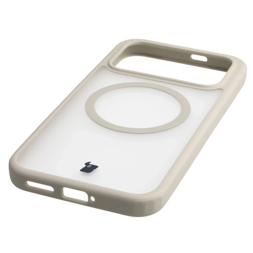 Etui z pierścieniem magnetycznym Bizon Case MatteO do Xiaomi POCO F8 Pro przydymione-beżowe